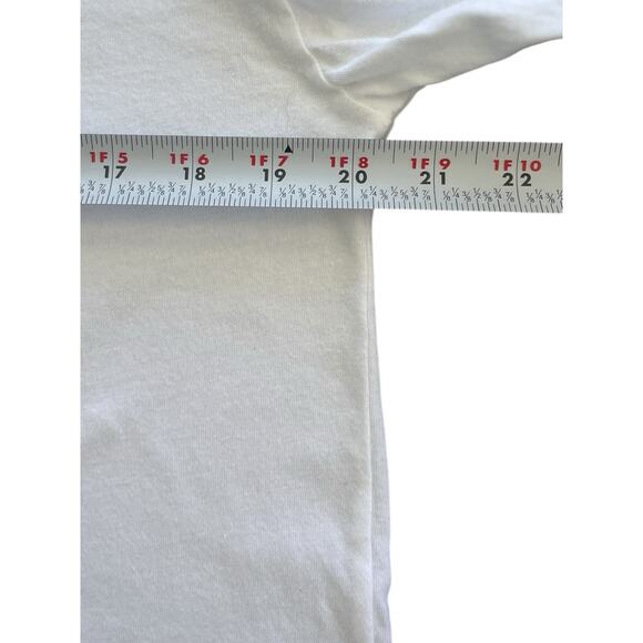 VS Pink Logo Lace Back Cut Out Long Sleeve White Shirt Size Large Athleisure - Picture 8 of 8